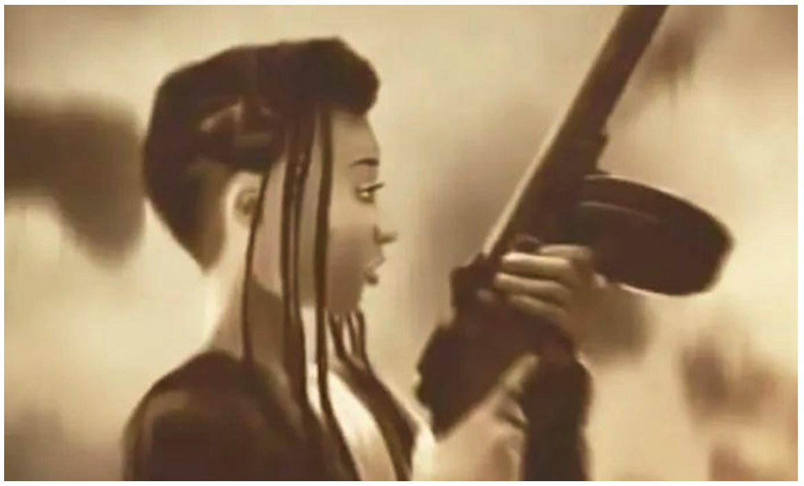 An Hour Before Her Offensive Bow, Lucy Molina Posted a Tommy Gun Meme